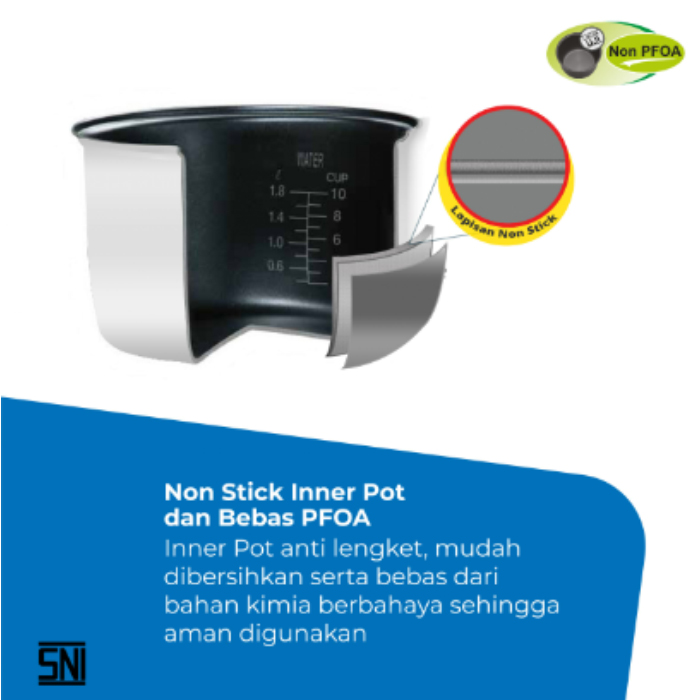 Miyako Rice Cooker 3 in 1 Magic Warmer Plus 1.8 Liter - MCM509